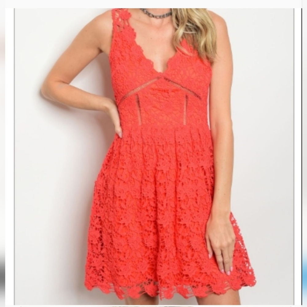 Deep V Plunge Lace Aline Dress NWT